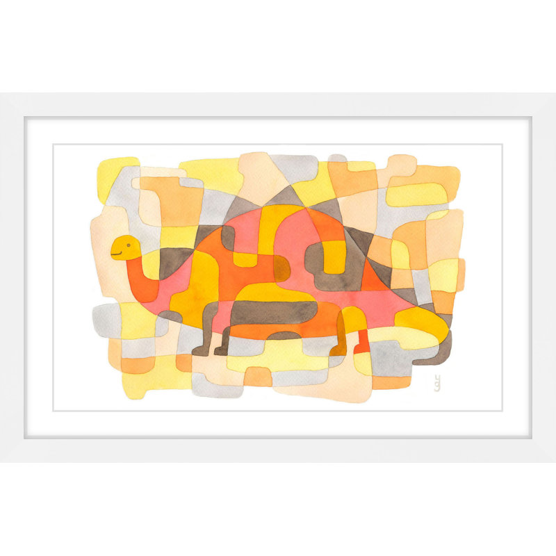 «Dinosaur 2», reproduction d'art, H 12 po x l 18 po, Cadre blanc