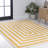 Isibeal Modern Classic Mitre Stripe Yellow/Ivory Rug-1191494464