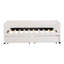 Lit de jour simple tapissier avec dossier ergonomique et 2 tiroirs, beige-1365236707