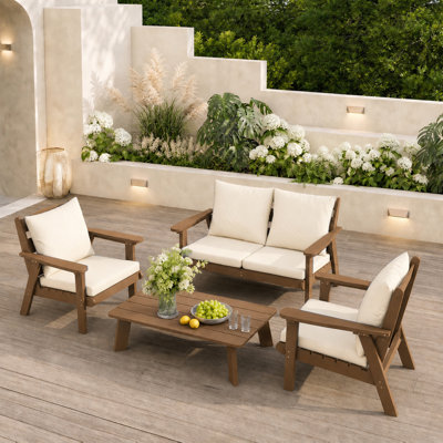 Canapé d'extérieur Hdpe, ensemble de 2 chaises avec coussins