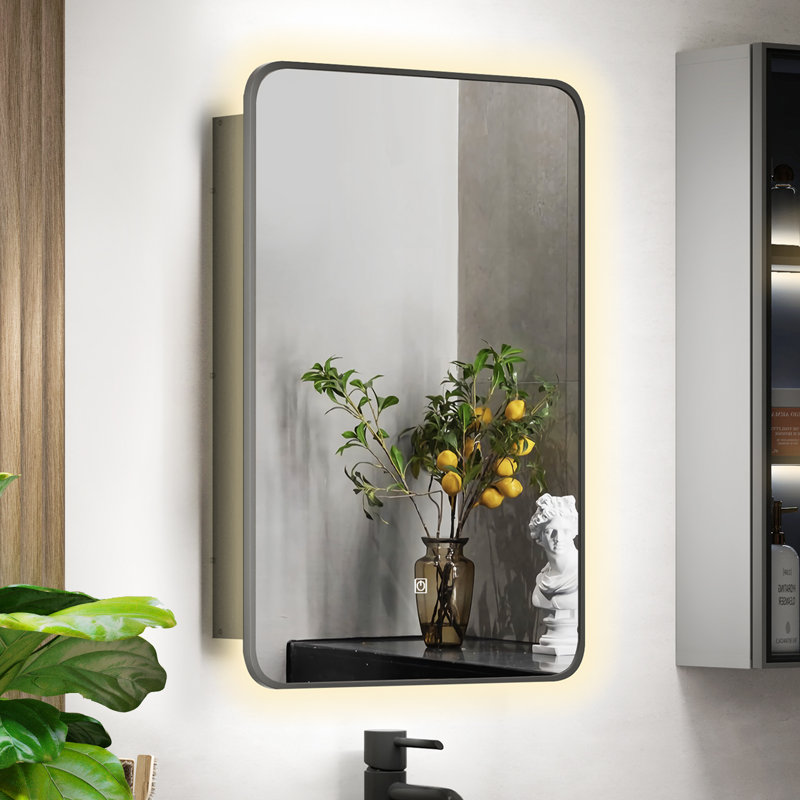 Leonne W H Frameless Medicine Cabinet Mirror 3 Fixed, 30" H x 20" W x 4.5" D