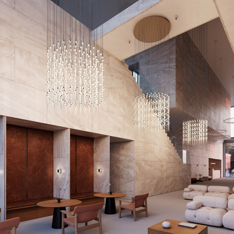 Centaurus 3 - Light LED Chandelier, Clear, Satin Brass, 3000K