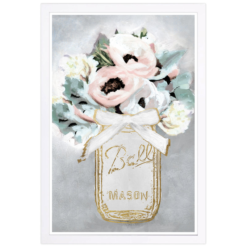 « mason jar mora », impression encadrée, H 13 po x l 19 po x P 0,75 po, Cadre blanc