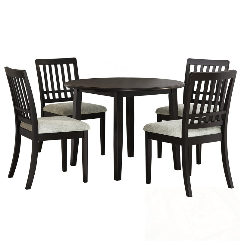 Table ronde 5 pièces Vasili, Noir