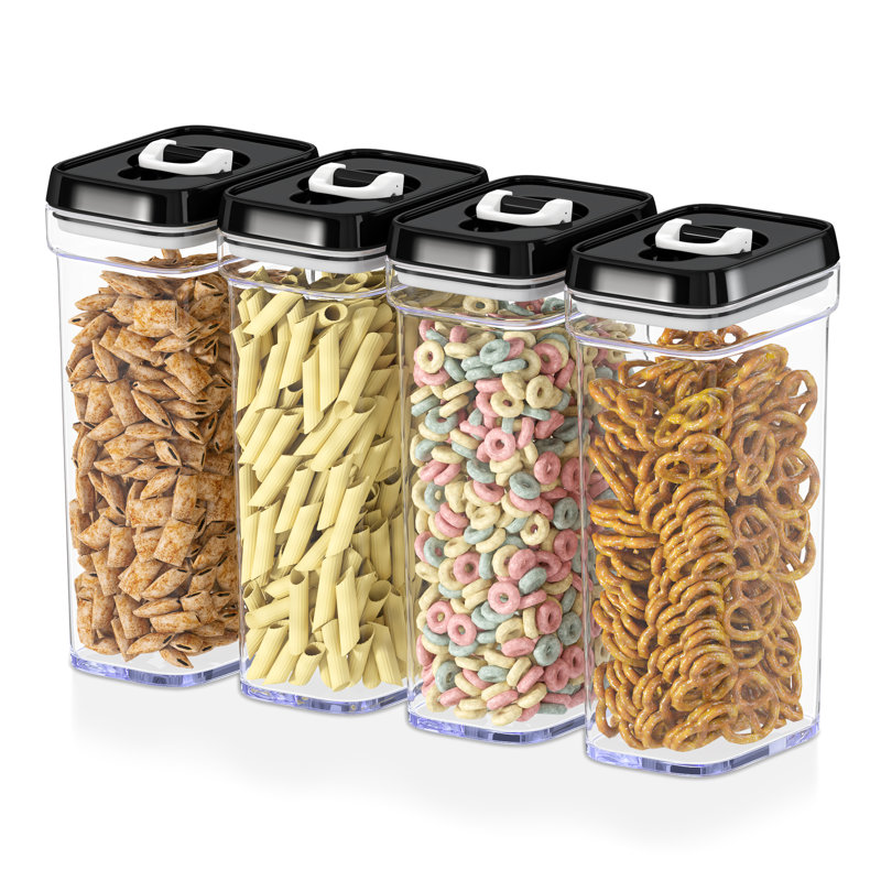 Airtight Food Storage Containers with Lids, Black