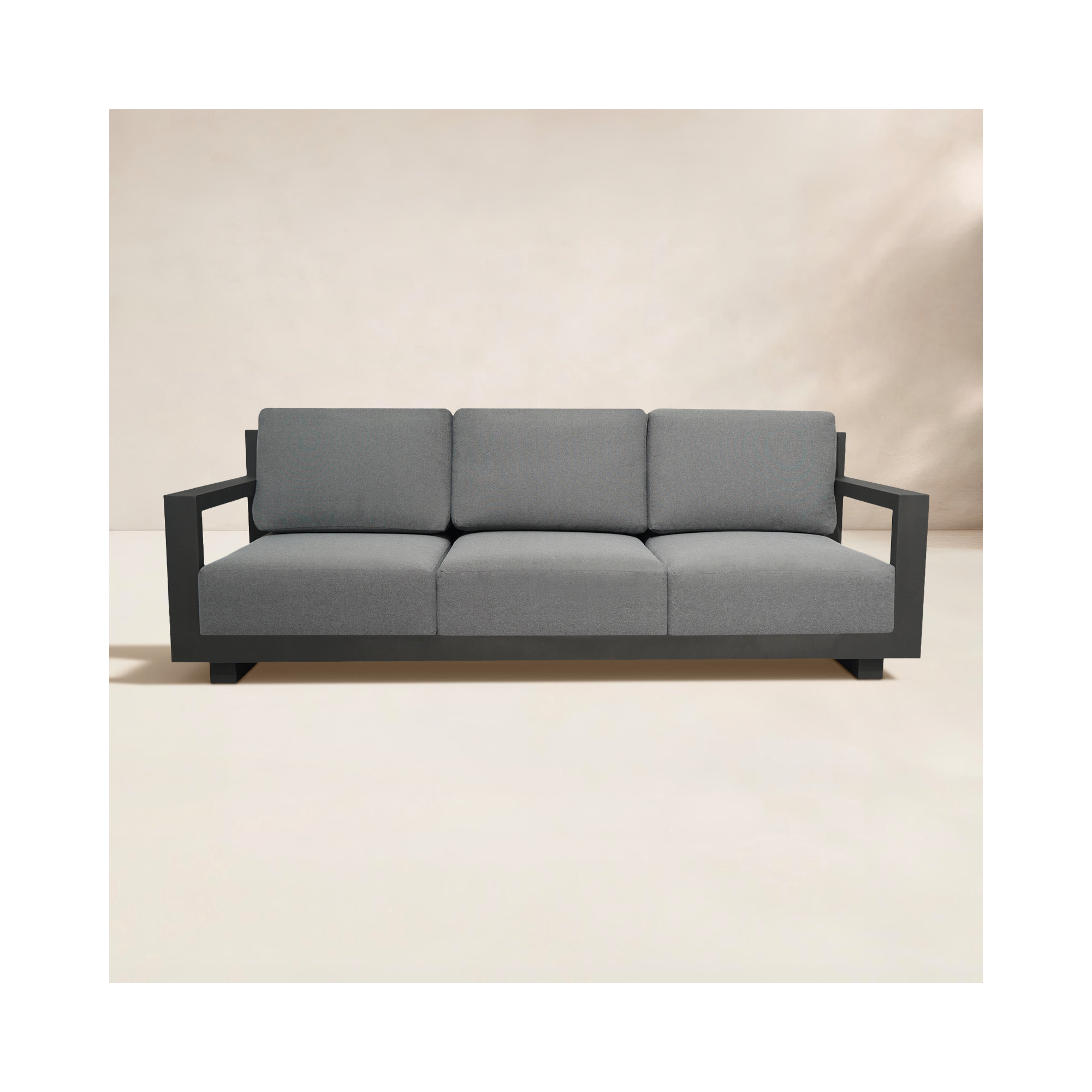Aden 85'' Aluminum Outdoor Sofa, Gray
