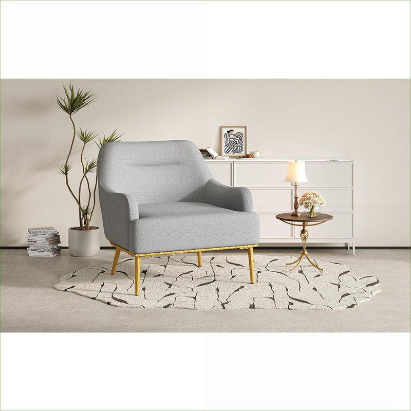 Fauteuil d'appoint en chenille gris gris