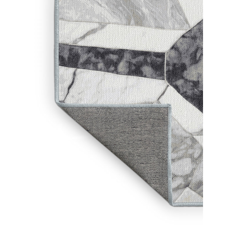 Tapis bleu lavable à la machine, Carré 6 pi