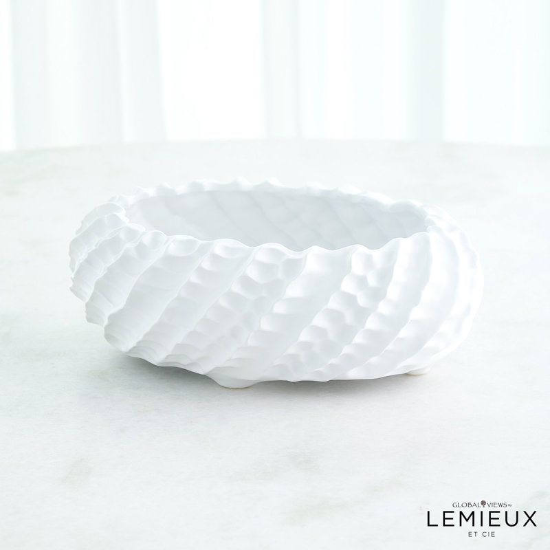 Cadoret Bowl, 4.5" H x 12" W x 12" D, Matte White