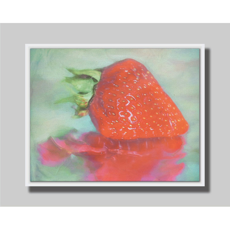 Fraise glacée par Hal Halli. Estampe numérique, H 32,5 po x l 40,5 po, Impression encadrée sans passe-partout, Blanc