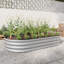 Grand lit de jardin surélevé ovale en métal pour plantes, légumes et fleurs-920301713-920301806