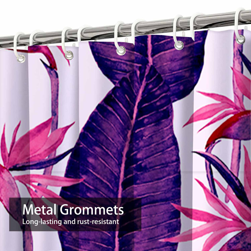 Aquarelle de feuilles de palmier de la jungle de Strelitzia sans couture avec 12 crochets, L 72 po x l 78 po