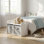 Rangement polyvalent pour enfants et rangement pour jouets avec tiroirs en tissu doux au fini blanc pur