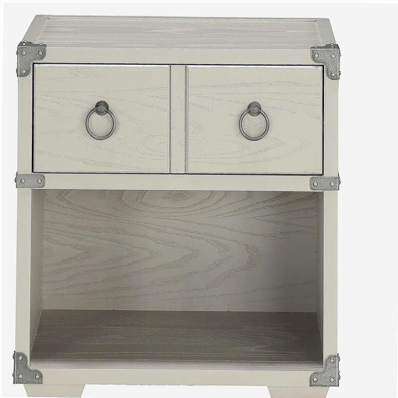 Grey 1-drawer Nightstand