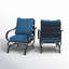 Chaise longue berçante en métal avec coussins Argirios (ensemble de 2)-98141734