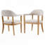Chaise de salle à manger rembourrée à structure en bois avec accoudoirs et finition naturelle, ensemble de 2-1818067765