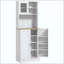 Garde-manger avec support à micro-ondes, armoire de rangement de cuisine autoportante avec huche, 8 tablettes de porte, tablettes réglables, garde-manger pour la salle à manger