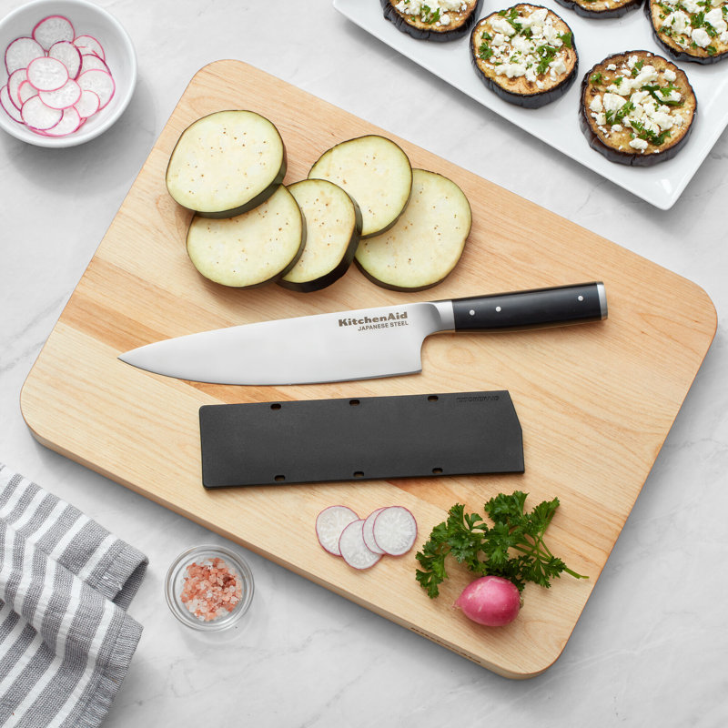 KitchenAid® Gourmet Forged Triple Rivet Chef Knife with Custom-Fit Blade Cover, 8-inch, Sharp Kitchen Knife