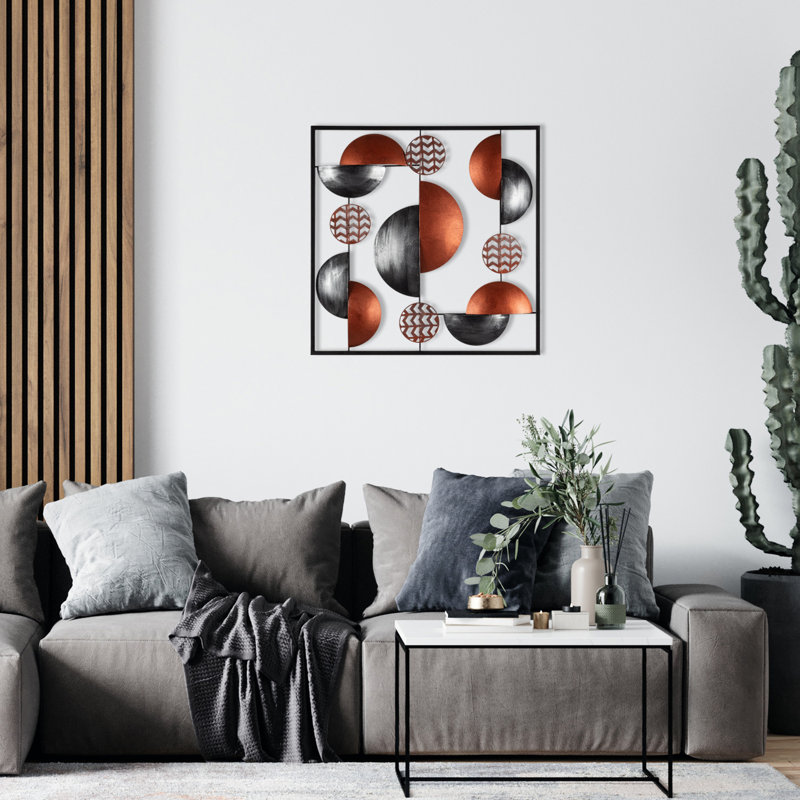 Hand-Painted Decorative Metal Wall Accessory, 21.7 x 21.7 inches | 100% Metal Construction, Thickness: 0.03 inches | Unique Color Variations, Perfect for Modern Home Decor & Art Enthusiasts, Durable & Stylish