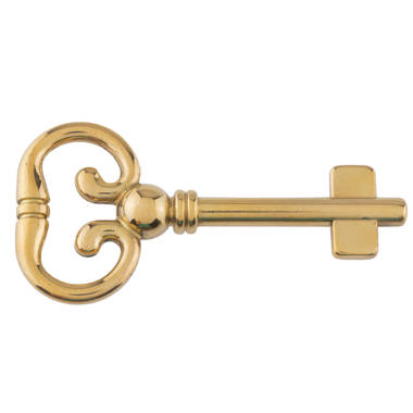 UNIQANTIQ HARDWARE SUPPLY Hand Aged Solid Brass Skeleton Key