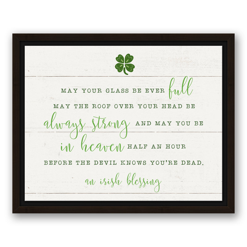 «Irish Blessing Quote», reproduction d'art sur toile encadrée