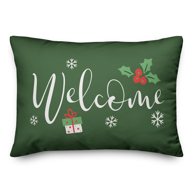  Coussin lombaire Welcome, Vert foncé