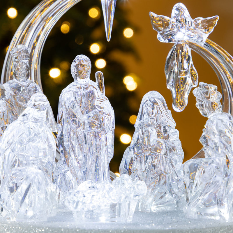 Figurine de crèche de Noël en acrylique 9 "L