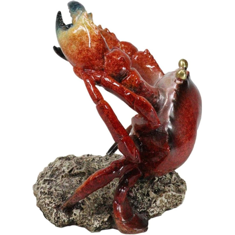 Ocean Marine Giant Stone Anthropod Crab With Black Claws Wine Bottle Holder