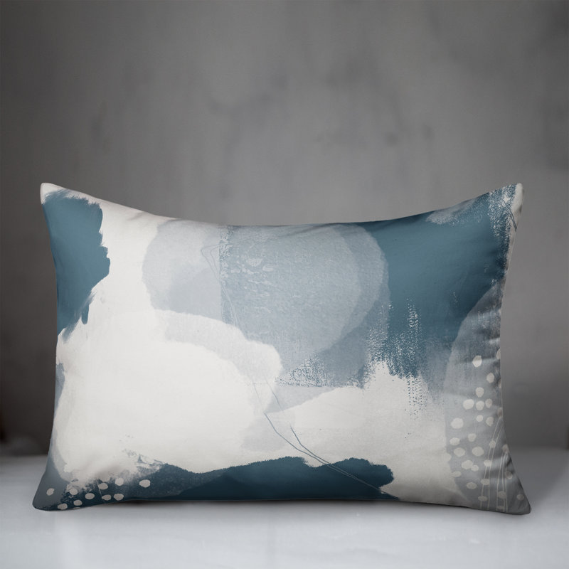 Coussin lombaire intérieur / extérieur abstrait, Bleu