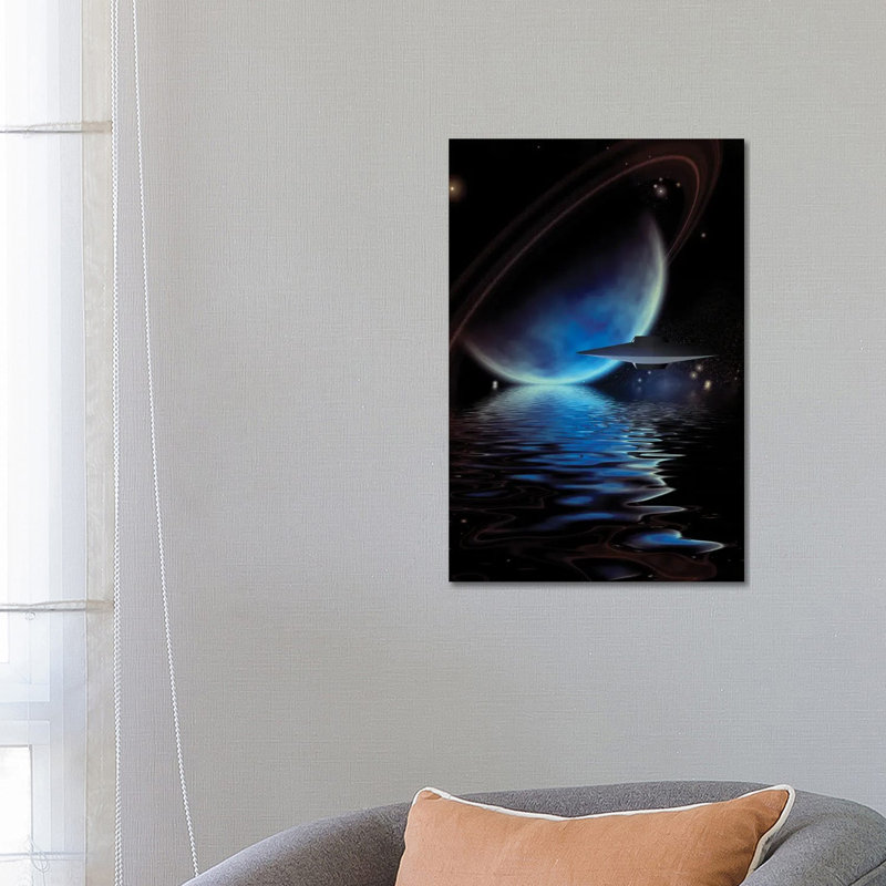 Alien Ufo'S Over An Exoplanet Sea by Bruce Rolff - Wrapped Canvas Print, 66.04 cm H x 45.72 cm W x 3.175 cm D