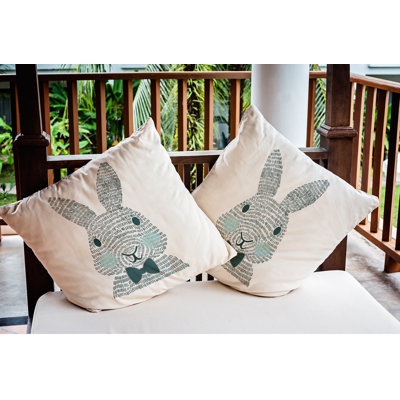 Housse et insert de coussin carré monochromes pour Pâques