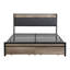 Base de lit plateforme pleine grandeur en métal avec tête de lit avec fonction de rangement rembourrée, doublure USB et pied de lit avec tiroirs, aucun sommier nécessaire, grand rangement sous le lit, assemblage facile