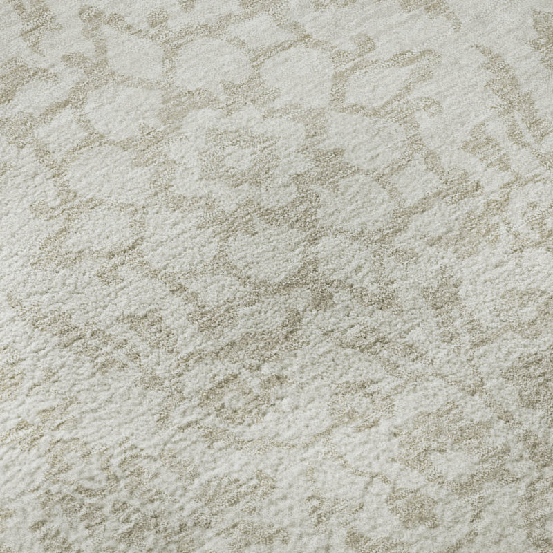 Premium Machine Washable Prisco Ivory Rug, Rectangle 10' x 14'