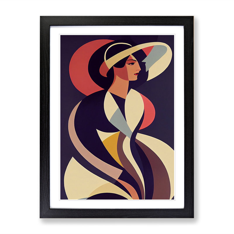 XV1022-5301X Woman No.6 1 Piece Single Picture Frame Wall Art, 64cm H x 46cm W x 2cm D, Black