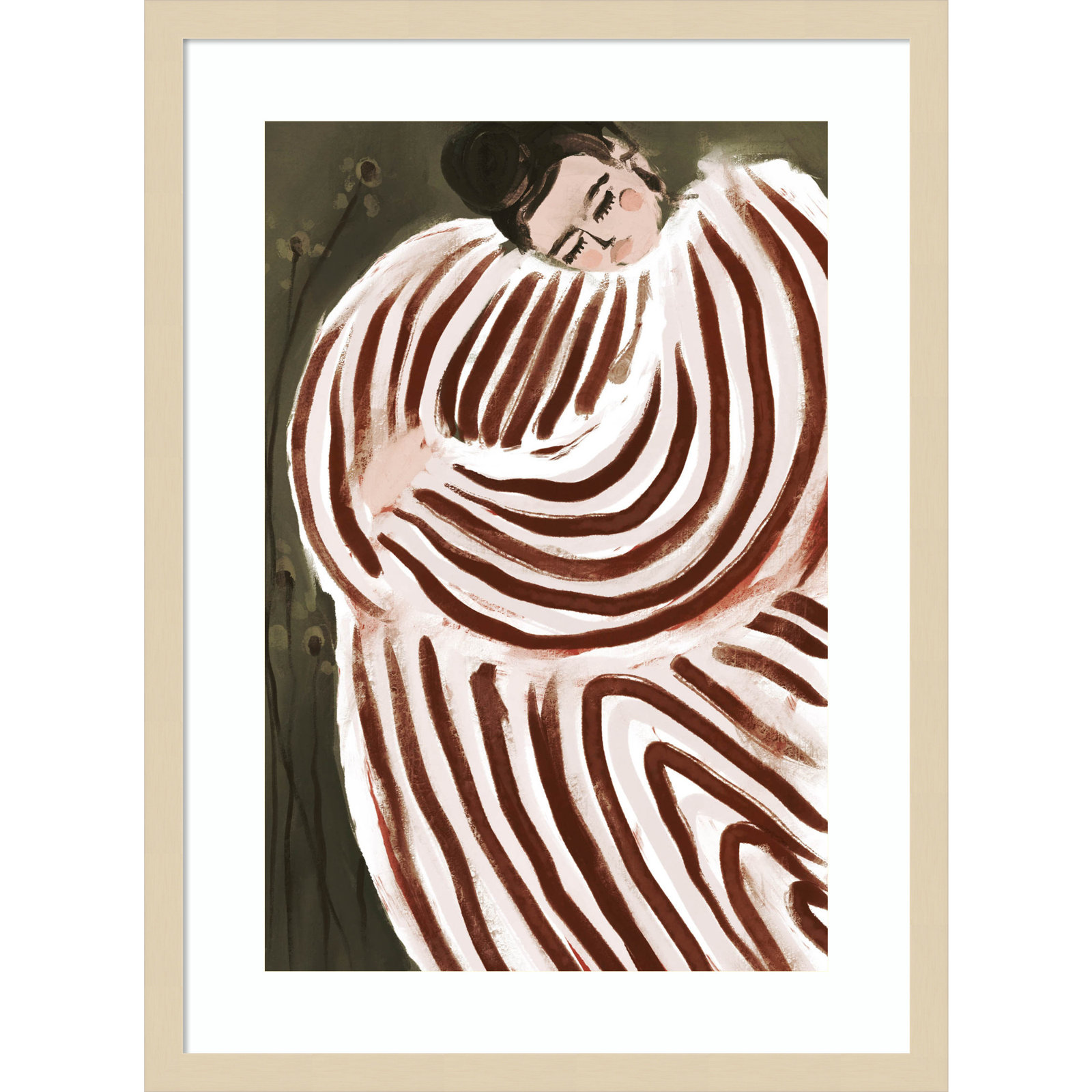 Sleeping Princess by Treechild Wood Framed Wall Art Print, Brown , 25" H x 19" W