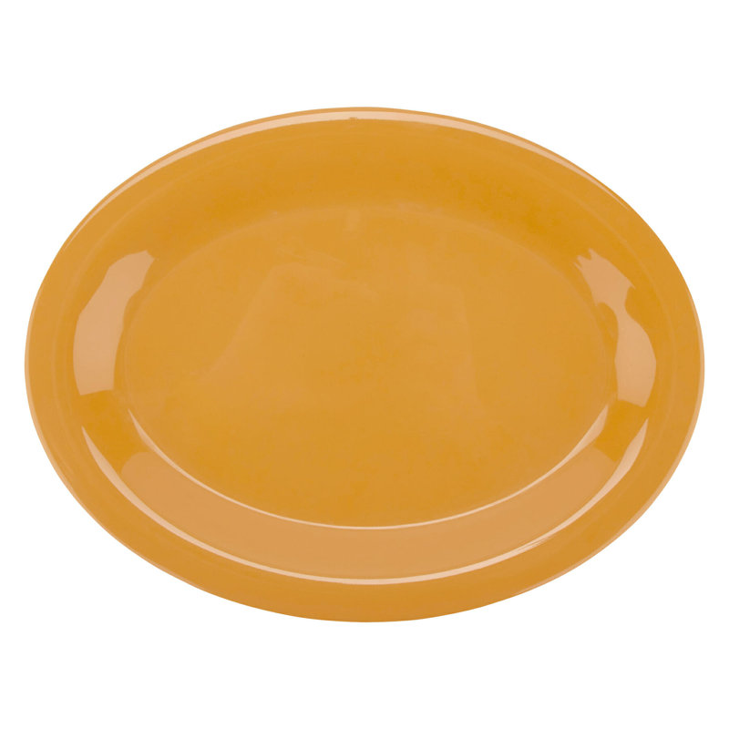 GET Plateau de service ovale en mélamine OP-610-MIX, H 1 po x L 9,75 po x l 7,25 po, Jaune