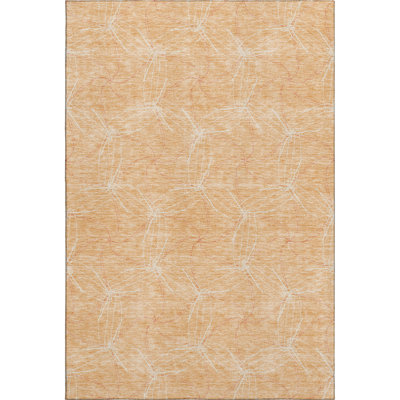 Premium Machine Washable Prisco Peach Rug