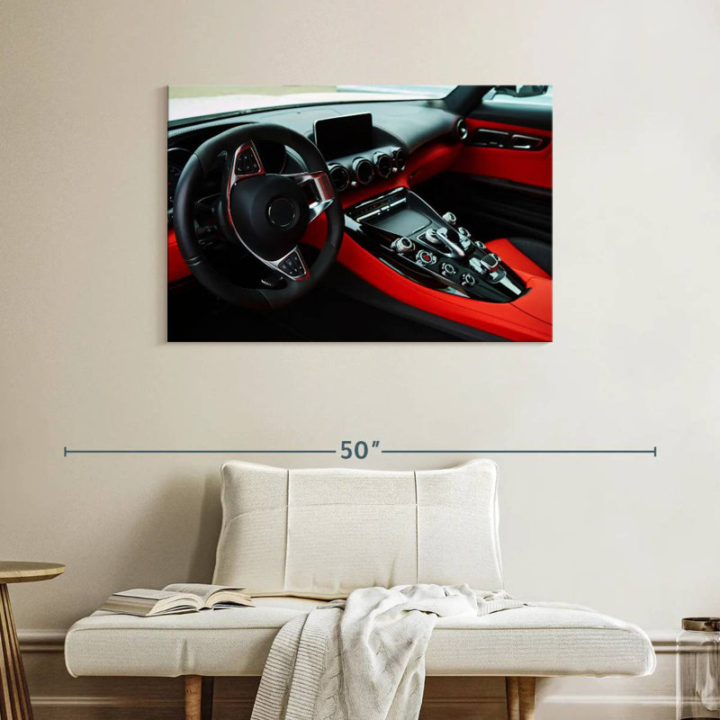 Intérieur de voiture Mehar noir et rouge, H 26 po x l 39 po