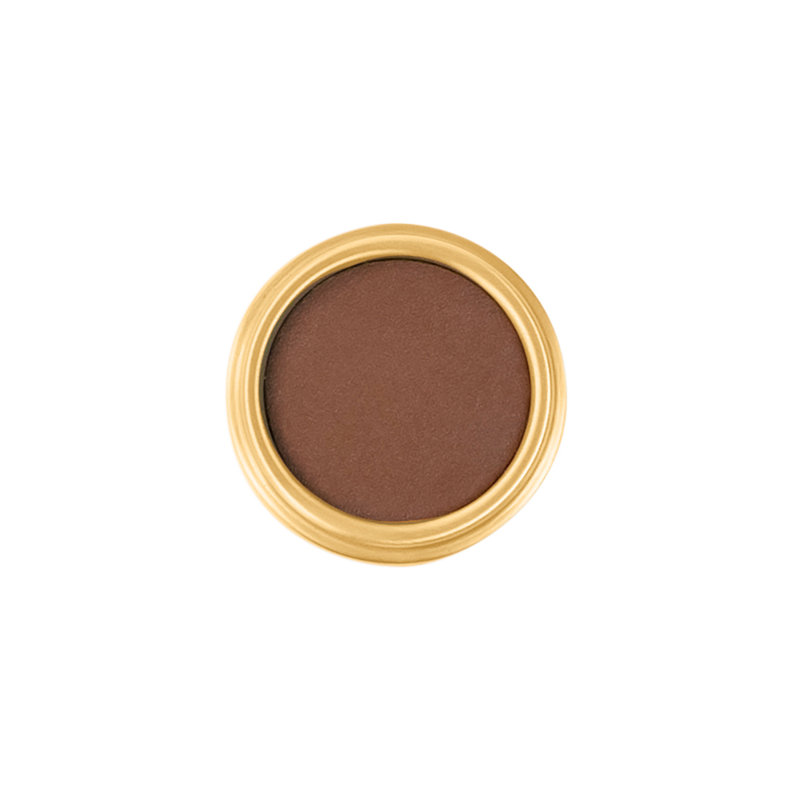 Reserve Round Knob, Brushed Golden Brass/Brown