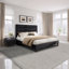 Base de lit grand Alti Modern avec tête de lit tapissier en lin, gris-723460658-723460657