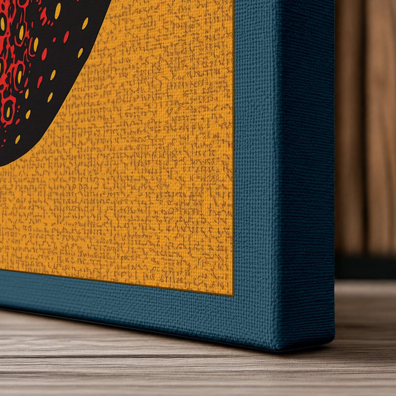 Strawberry Study Modern - Wrapped Canvas, 30x20 - 76.2 x 50.8 cm, Teal Border