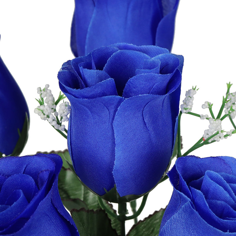 Bouquet de roses artificielles, Bleu royal