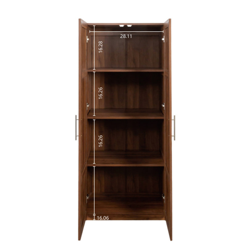 Armoire haute et armoire de cuisine avec 2 portes et 3 cloisons pour séparer 4 espaces de rangement