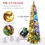 Arbre de Noël artificiel de 4 pi avec 4 branches, 225 branches floquées par la neige, 100 lumières DEL blanches ou colorées, forme Downswept-1089784039