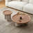 Burlywood Solid wood Round Coffee Table Sets