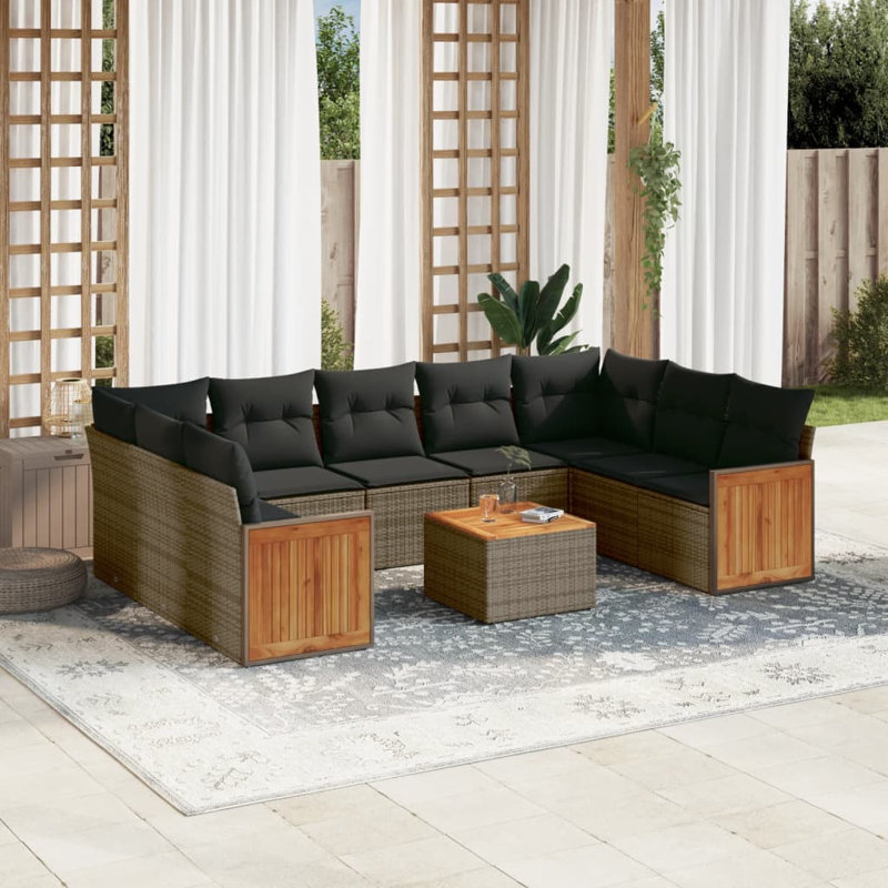 Ensemble de canapé de jardin Vidaxl gris