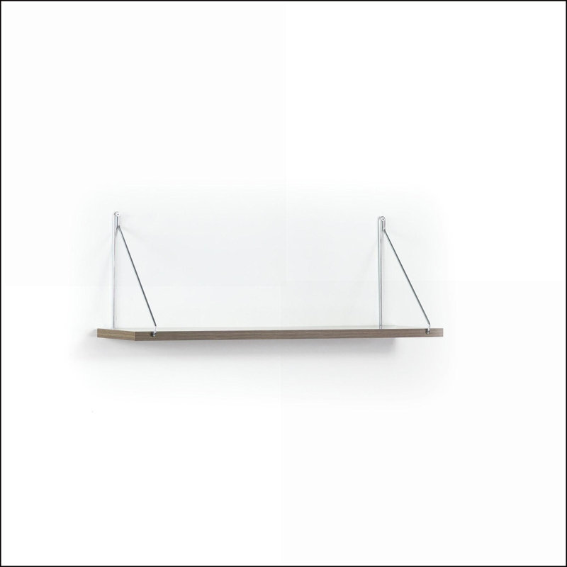 Tablette murale | Bois massif moderne et minimaliste | Blanc et blanc Chrome | Fixation murale | Blanc | Bois massif