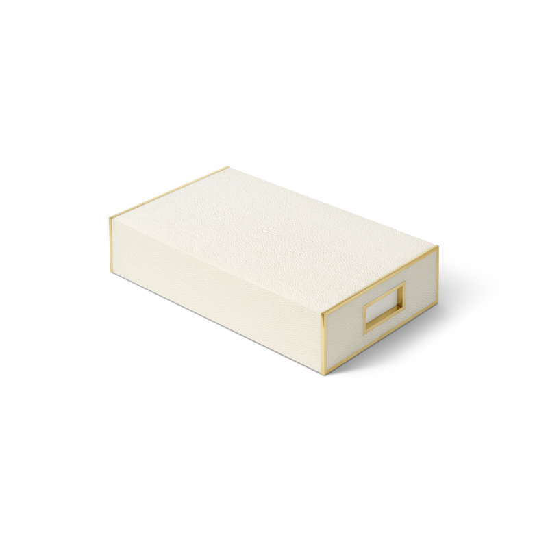 Boîte de correspondance surdimensionnée chagrin, Crème