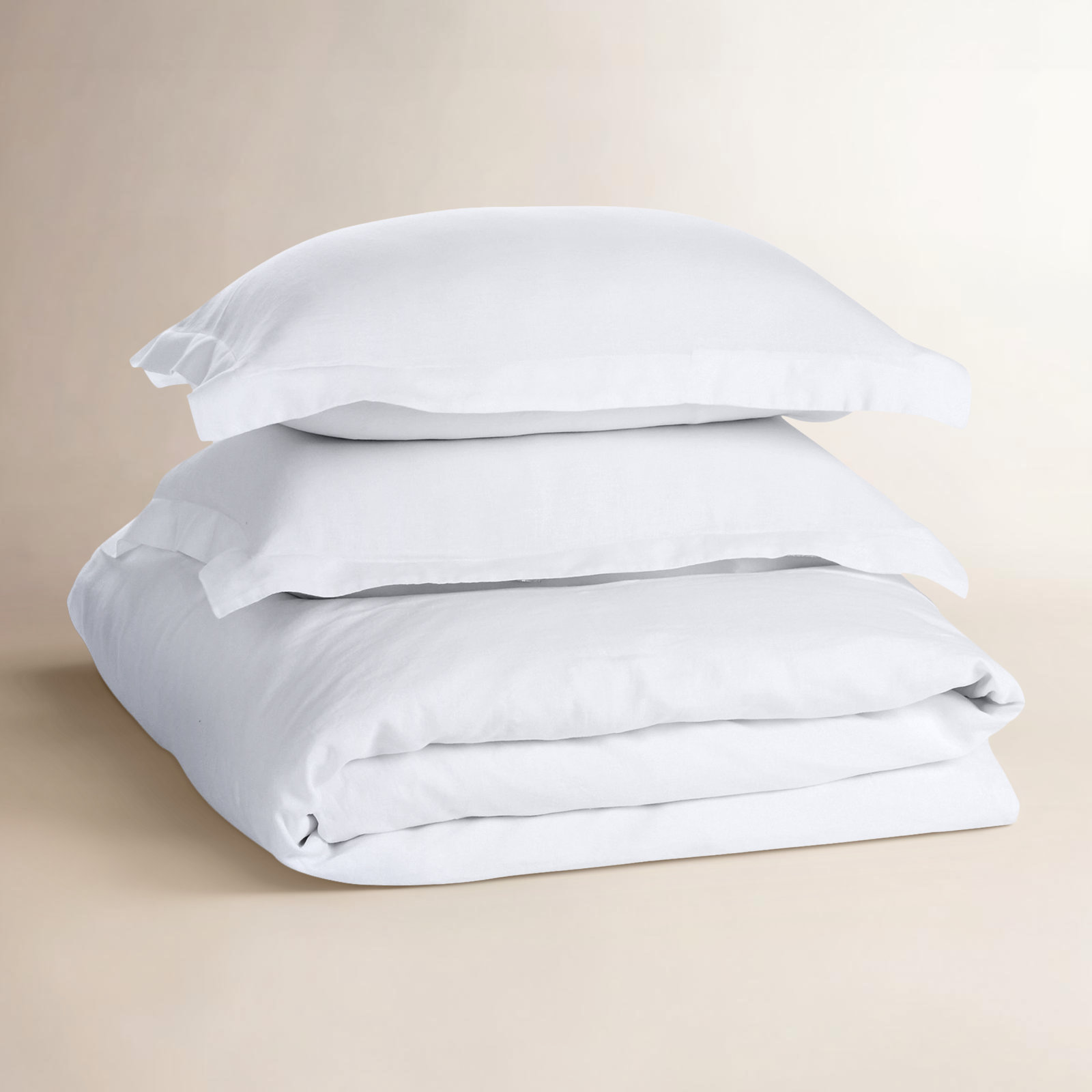 Frazier Linen Duvet Cover Set, Eggshell White, Full/Queen Duvet Cover + 2 Standard Shams