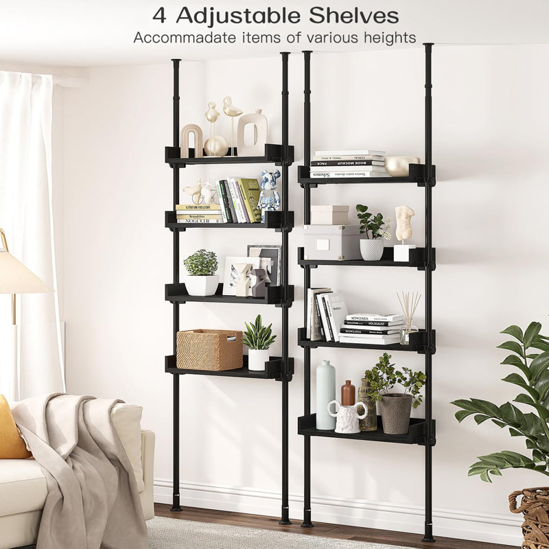 4-Tier Adjustable Over The Toilet Storage, Black
